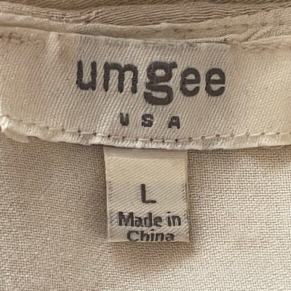 Umgee Cream Boho Bliss Embroidered Dress Sz LARGE Hippie Fairy Peasant Babydoll - Picture 6 of 10